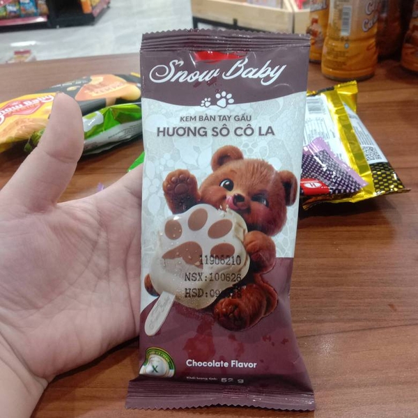 kem bàn tay gấu snowbaby hương socola