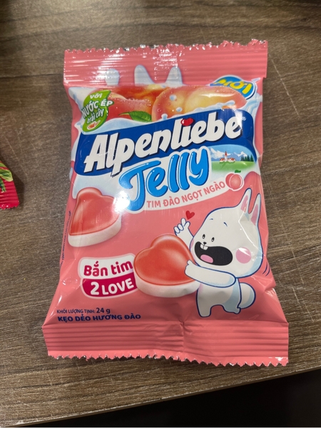Kẹo Dẻo Alpenliebe Jelly Tim Đào Ngọt Ngào 24g