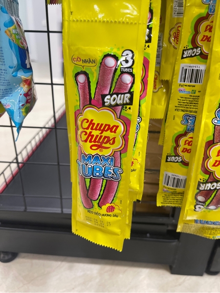 Kẹo Dẻo Chupa Chups Maxi Tubes Hương Dâu