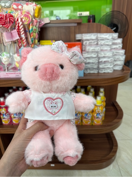 Gấu bông lợn mặc áo tim