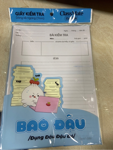 Giấy kiểm tra dòng kẻ ngang