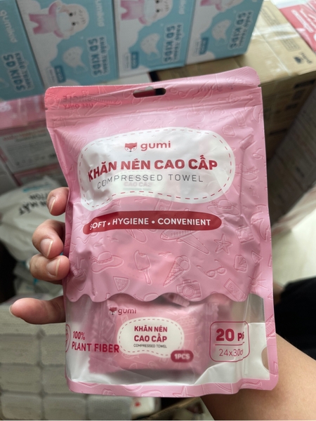 Gumi gói khăn nén cao cấp 20viên