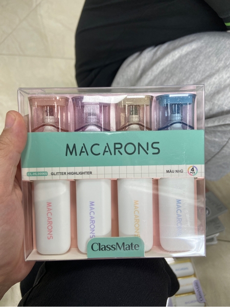 Bút Highlight Nhũ Macarons Hộp 4 Cây