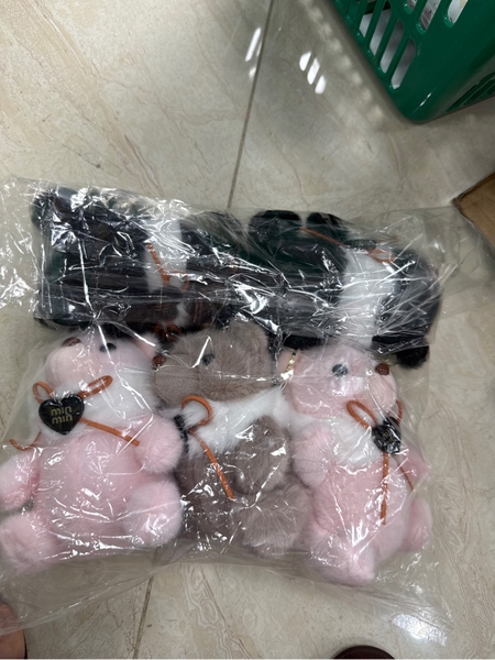 Móc khoá gấu bông kèm khoá vàng MK60