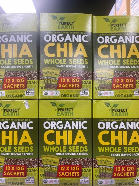 Perfect Earth Hạt chia hữu cơ 144g (12 gói nhỏ x 12g/Hộp)