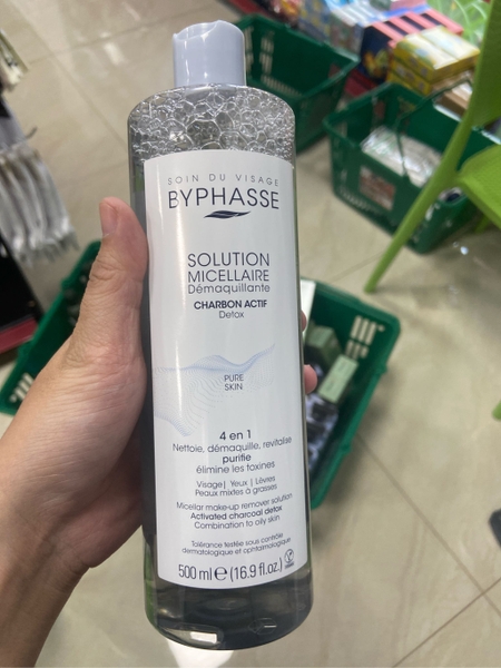 Tẩy Trang Byphasse than hoạt tính 500ml