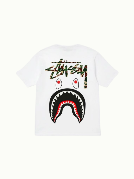 Stussy x BAPE Shark Camo T-shirt