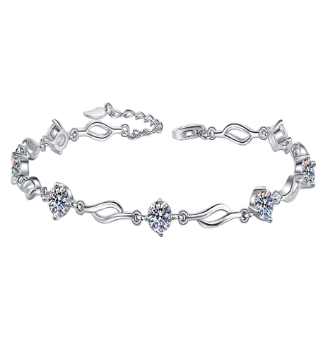 Eternal Infinity Bracelet | Vòng Tay Moissanite 3.5 Carat Round Cut | Sterling Silver 925 | Kèm Giấy Kiểm Định GRA