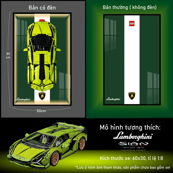 Khung Tranh Treo Mô Hình Siêu Xe Lamboghini Sian Tỉ Lệ 1:8