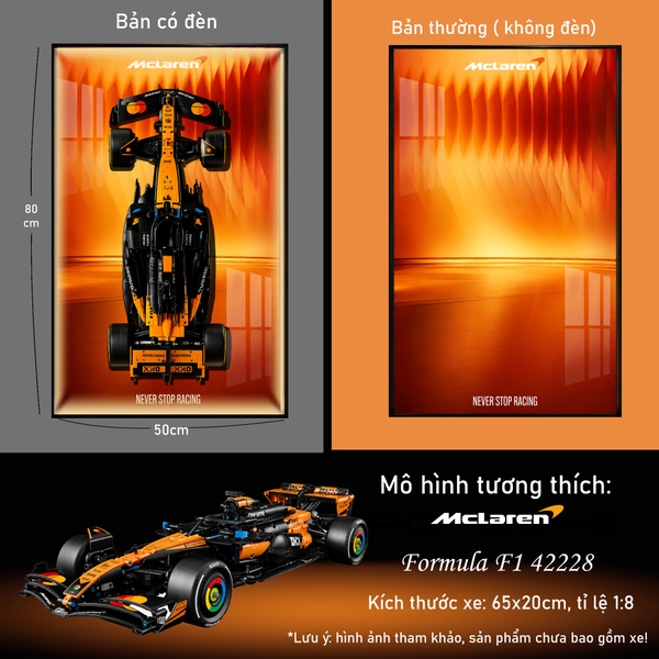 Khung Tranh Treo Mô Hình Xe F1 McLaren MCL39 Tỉ Lệ 1:8