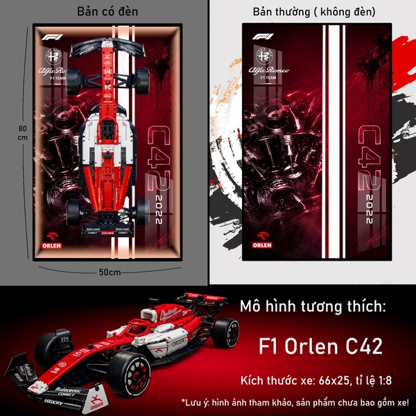 Khung Tranh Treo Mô Hình Xe F1 Alfa Romeo Orlen Tỉ Lệ 1:8