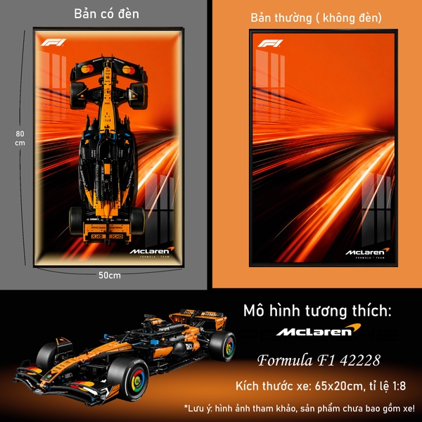 Khung Tranh Treo Mô Hình Xe F1 McLaren MCL39 Tỉ Lệ 1:8