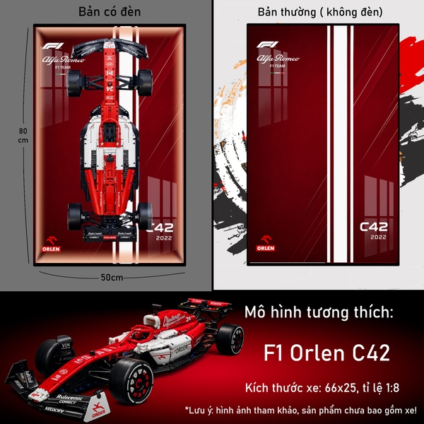 Khung Tranh Treo Mô Hình Xe F1 Alfa Romeo Orlen Tỉ Lệ 1:8