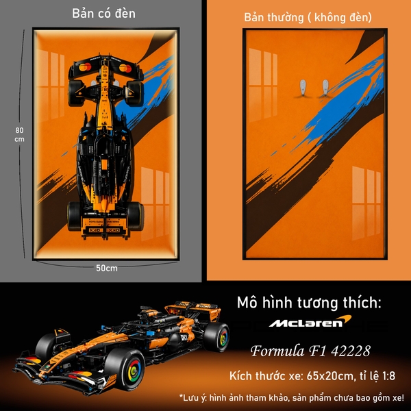 Khung Tranh Treo Mô Hình Xe F1 McLaren MCL39 Tỉ Lệ 1:8
