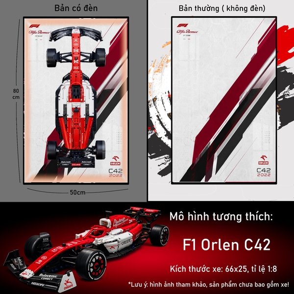Khung Tranh Treo Mô Hình Xe F1 Alfa Romeo Orlen Tỉ Lệ 1:8