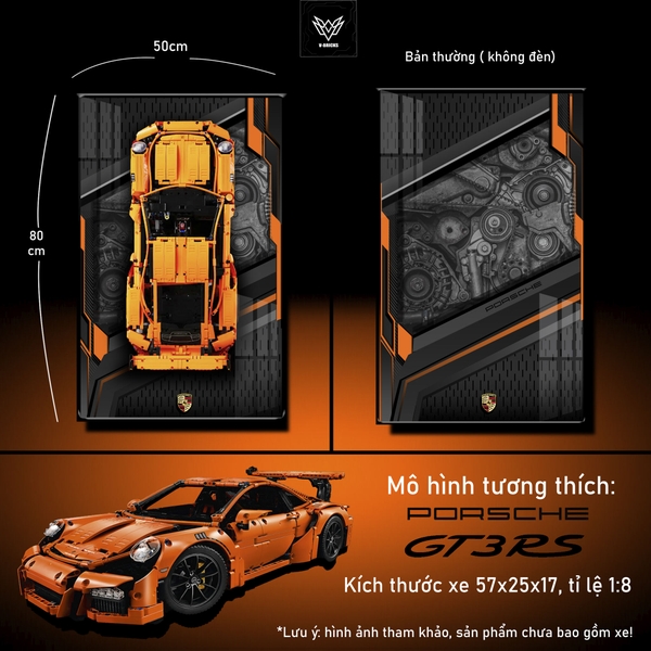 Khung Tranh Treo Mô Hình Siêu Xe Porsche 911 GT3 Tỉ Lệ 1:8