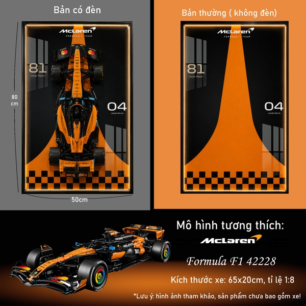 Khung Tranh Treo Mô Hình Xe F1 McLaren MCL39 Tỉ Lệ 1:8