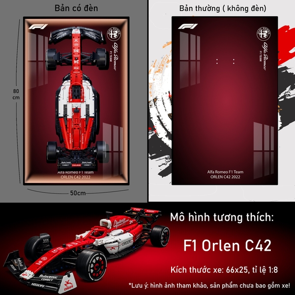 Khung Tranh Treo Mô Hình Xe F1 Alfa Romeo Orlen Tỉ Lệ 1:8