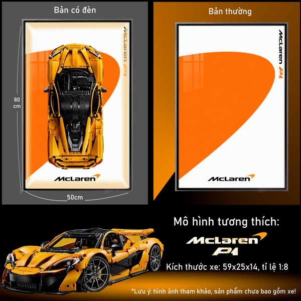 Khung Tranh Treo Mô Hình Siêu Xe McLaren P1 Tỉ Lệ 1:8