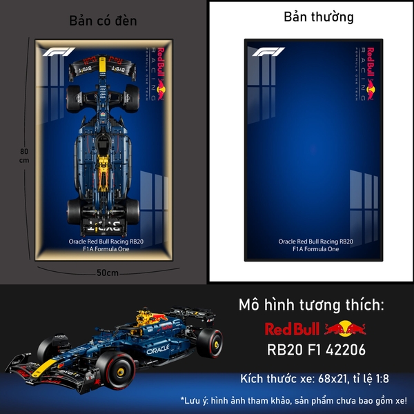 Khung Tranh Treo Mô Hình Xe F1 Red Bull RB20 Tỉ Lệ 1:8