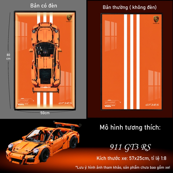 Khung Tranh Treo Mô Hình Siêu Xe Porsche 911 GT3 Tỉ Lệ 1:8