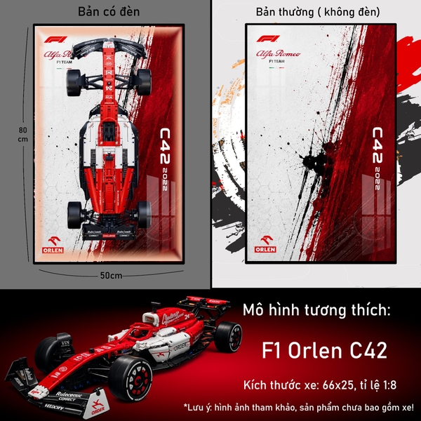 Khung Tranh Treo Mô Hình Xe F1 Alfa Romeo Orlen Tỉ Lệ 1:8