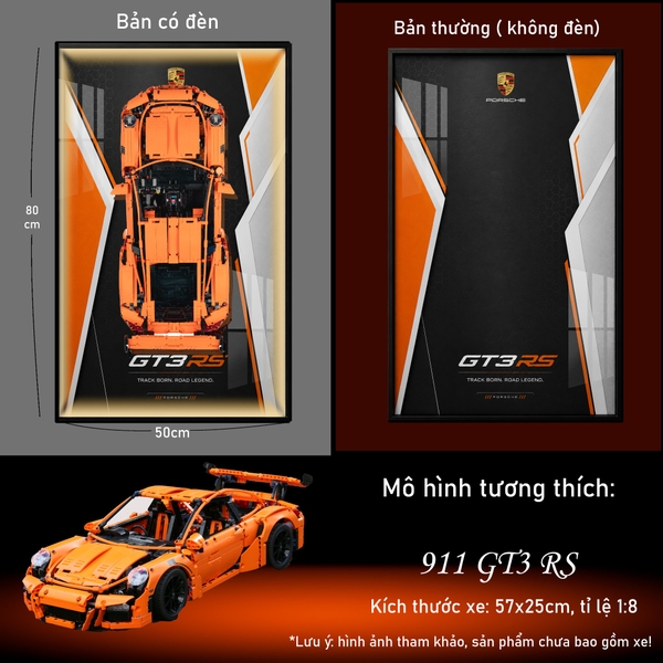 Khung Tranh Treo Mô Hình Siêu Xe Porsche 911 GT3 Tỉ Lệ 1:8