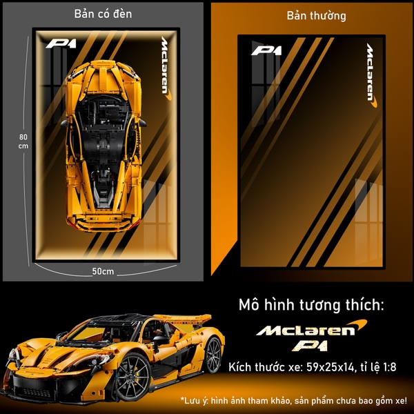 Khung Tranh Treo Mô Hình Siêu Xe McLaren P1 Tỉ Lệ 1:8