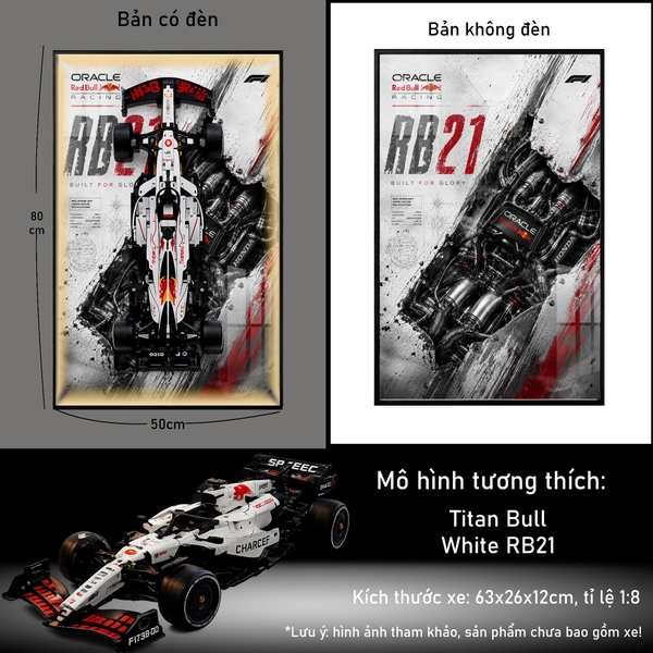 Tranh Treo Mô Hình Xe F1 Red Bull RB21 Tỉ Lệ 1:8