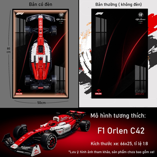 Khung Tranh Treo Mô Hình Xe F1 Alfa Romeo Orlen Tỉ Lệ 1:8