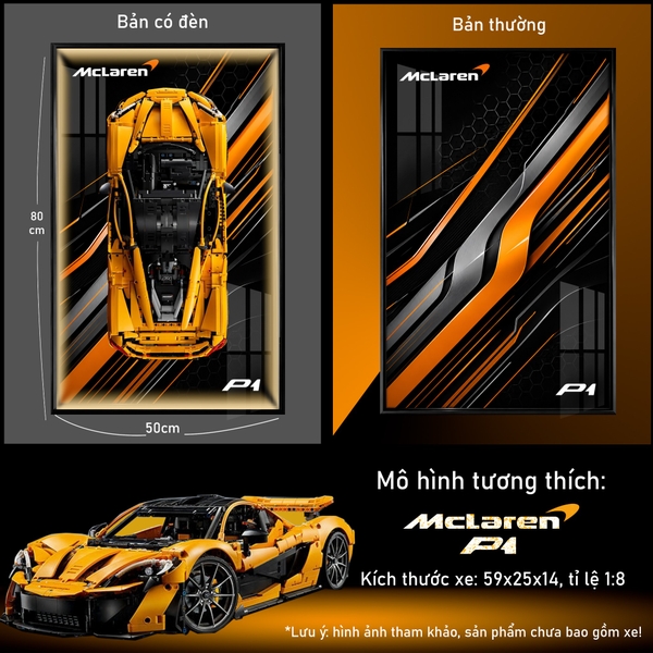Khung Tranh Treo Mô Hình Siêu Xe McLaren P1 Tỉ Lệ 1:8