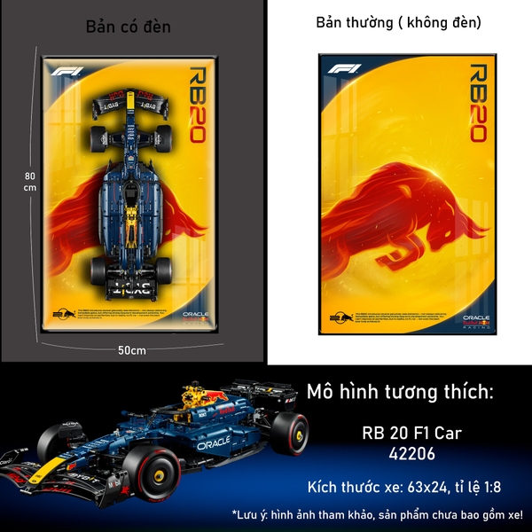 Khung Tranh Treo Mô Hình Xe F1 Red Bull RB20 Tỉ Lệ 1:8