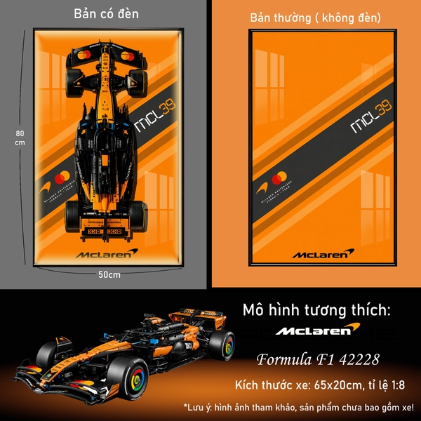 Khung Tranh Treo Mô Hình Xe F1 McLaren MCL39 Tỉ Lệ 1:8
