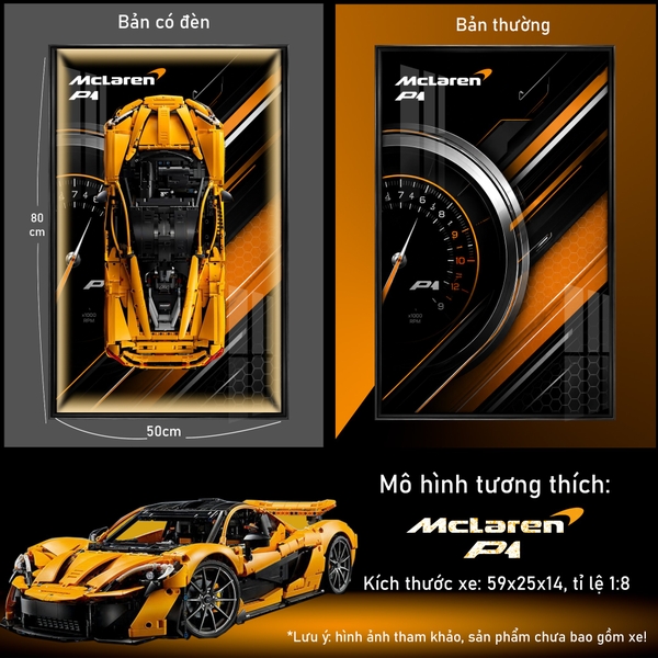 Khung Tranh Treo Mô Hình Siêu Xe McLaren P1 Tỉ Lệ 1:8