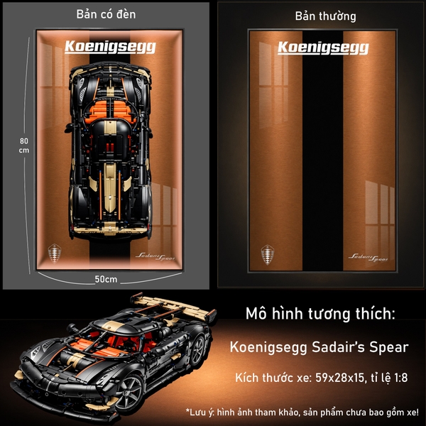 Khung Tranh Treo Mô Hình Siêu Xe Koenigsegg Sadair's Spear Megacar Tỉ Lệ 1:8