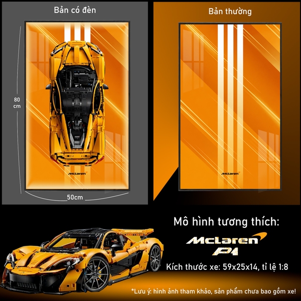 Khung Tranh Treo Mô Hình Siêu Xe McLaren P1 Tỉ Lệ 1:8