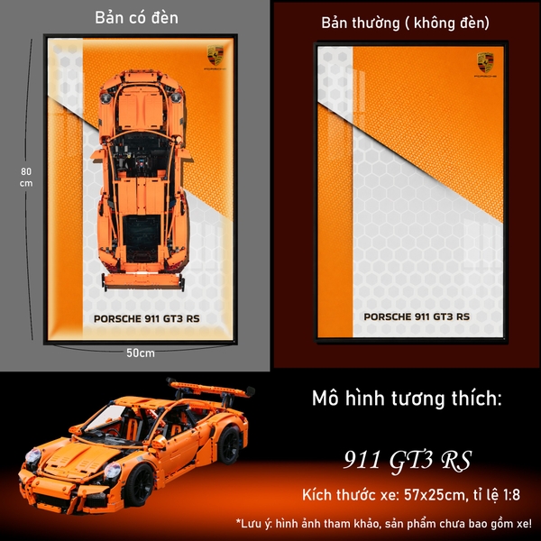 Khung Tranh Treo Mô Hình Siêu Xe Porsche 911 GT3 Tỉ Lệ 1:8