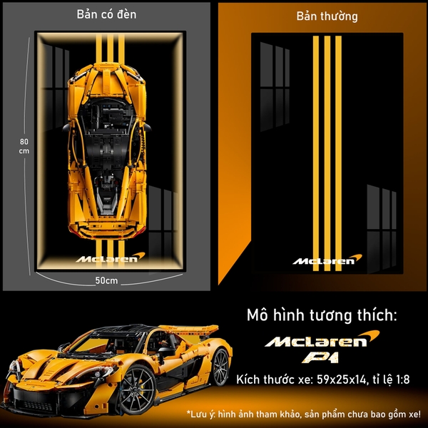 Khung Tranh Treo Mô Hình Siêu Xe McLaren P1 Tỉ Lệ 1:8