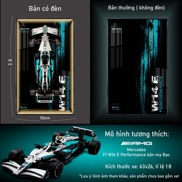 Khung Tranh Treo Mô Hình Xe F1 Mercedes AMG W15 Tỉ Lệ 1:8