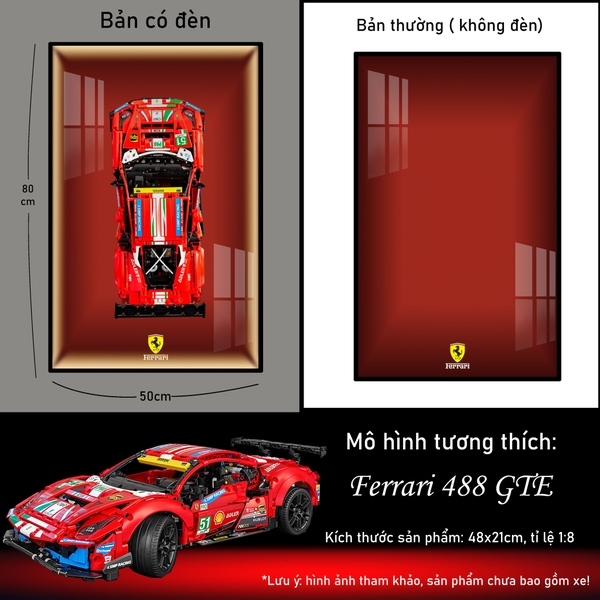 Tranh Treo Mô Hình Siêu Xe Ferrari 488 GTE Tỉ Lệ 1:10