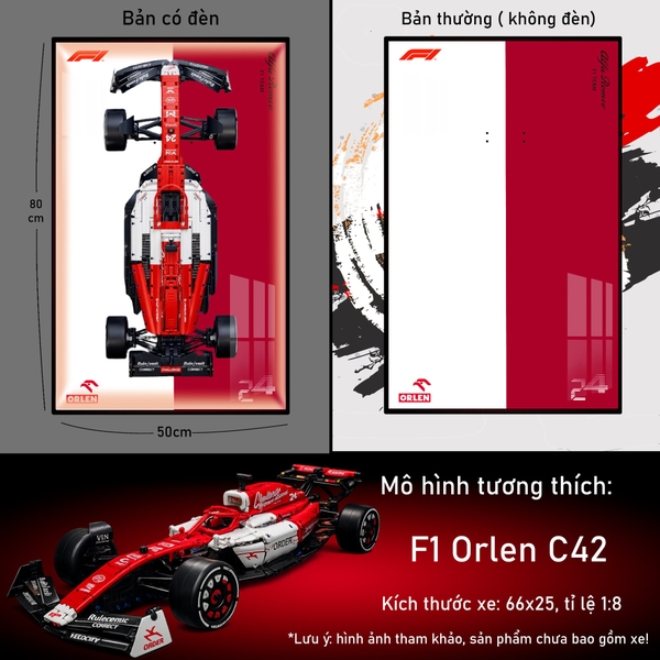Khung Tranh Treo Mô Hình Xe F1 Alfa Romeo Orlen Tỉ Lệ 1:8