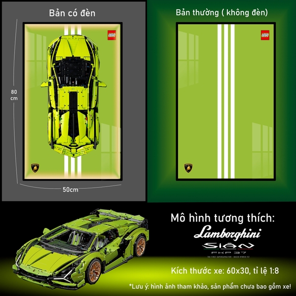 Khung Tranh Treo Mô Hình Siêu Xe Lamboghini Sian Tỉ Lệ 1:8