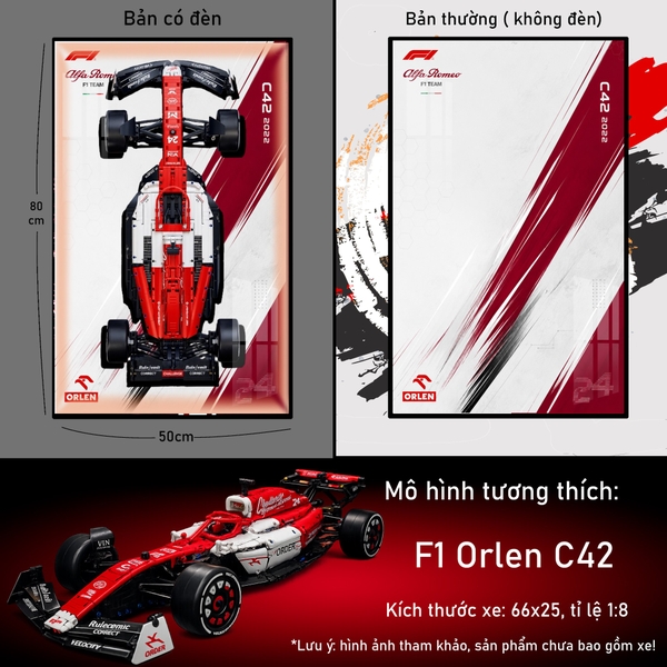 Khung Tranh Treo Mô Hình Xe F1 Alfa Romeo Orlen Tỉ Lệ 1:8