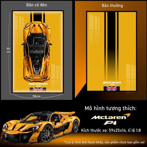 Khung Tranh Treo Mô Hình Siêu Xe McLaren P1 Tỉ Lệ 1:8