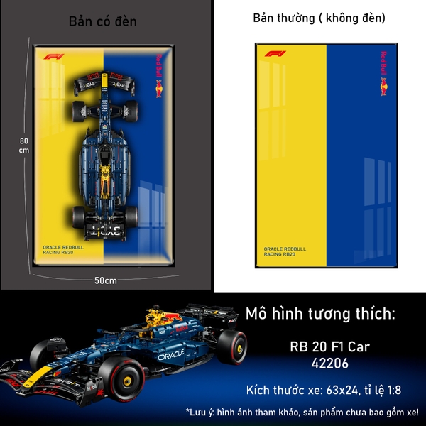 Khung Tranh Treo Mô Hình Xe F1 Red Bull RB20 Tỉ Lệ 1:8
