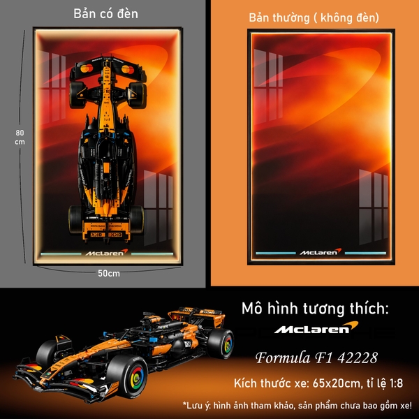 Khung Tranh Treo Mô Hình Xe F1 McLaren MCL39 Tỉ Lệ 1:8