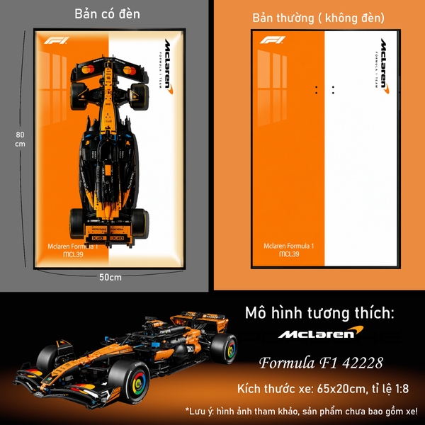 Khung Tranh Treo Mô Hình Xe F1 McLaren MCL39 Tỉ Lệ 1:8
