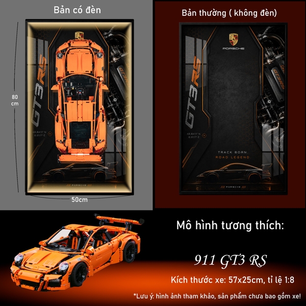 Khung Tranh Treo Mô Hình Siêu Xe Porsche 911 GT3 Tỉ Lệ 1:8
