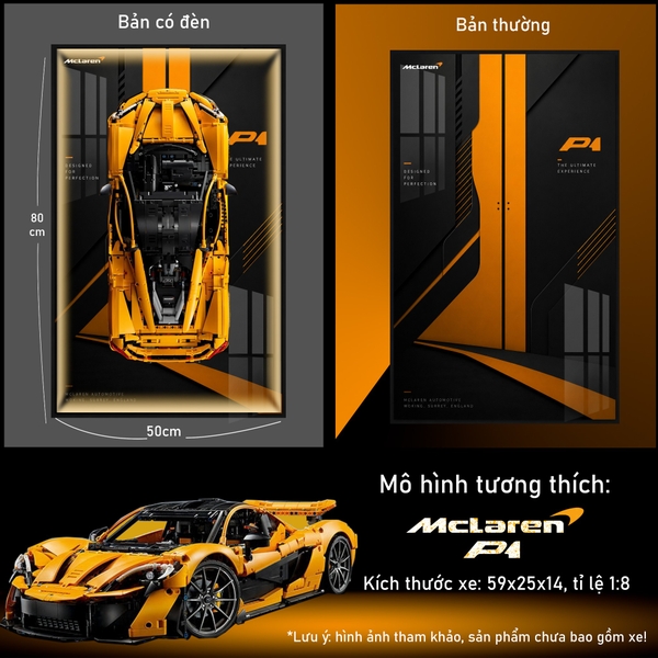 Khung Tranh Treo Mô Hình Siêu Xe McLaren P1 Tỉ Lệ 1:8