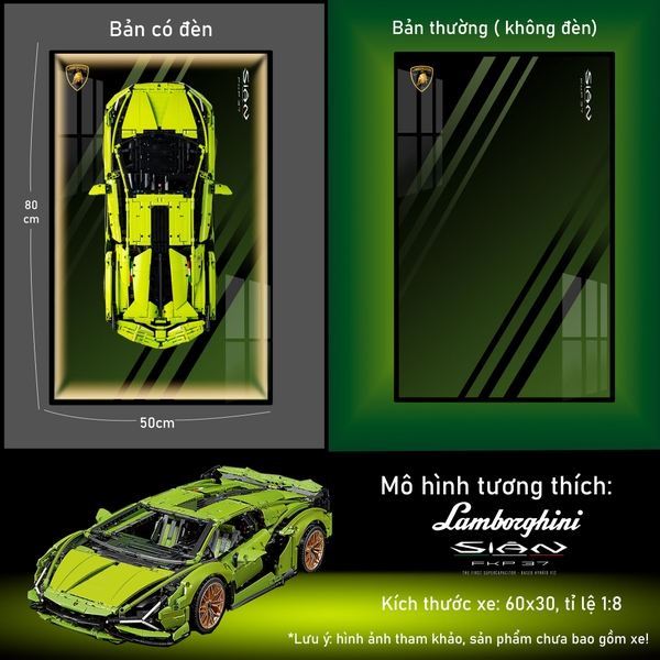 Khung Tranh Treo Mô Hình Siêu Xe Lamboghini Sian Tỉ Lệ 1:8